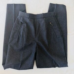 Hermes Dark Charcoal Gray Wool Trousers - Tailored Straight Leg